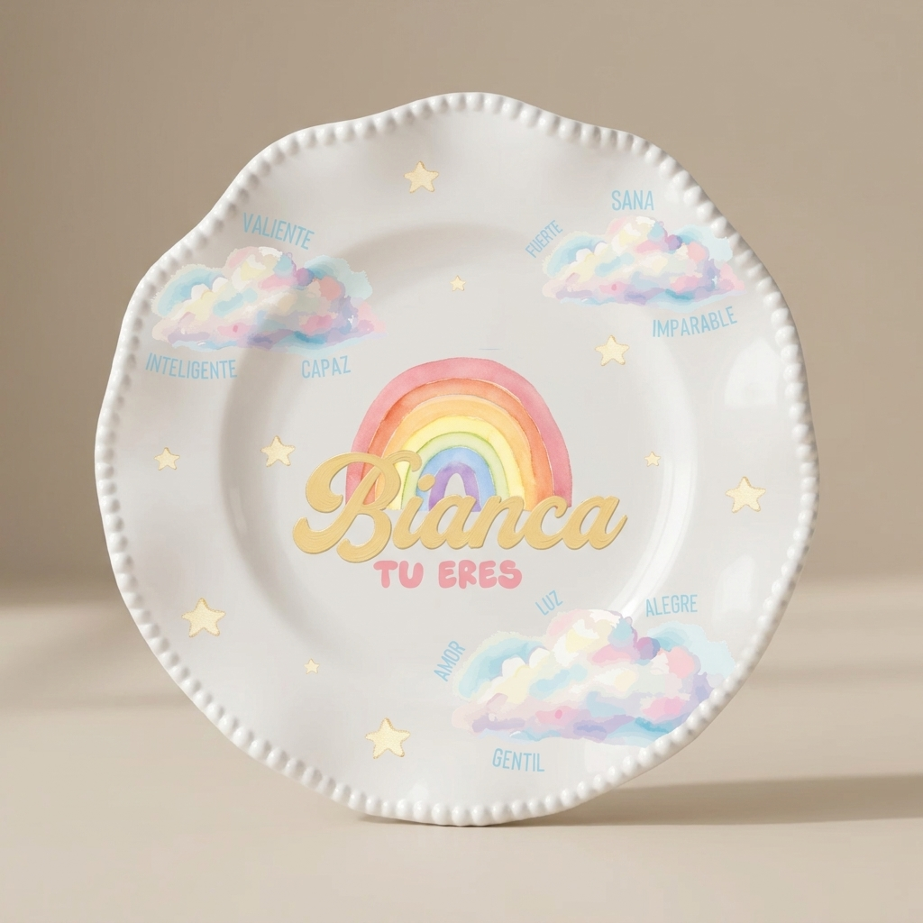 Plato personalizado - Afirmaciones - Mi pequeña luz