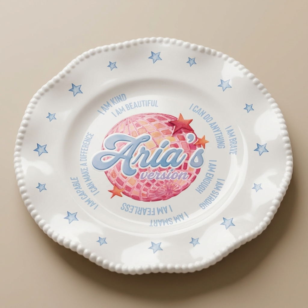 Plato personalizado - Afirmaciones - Tu version