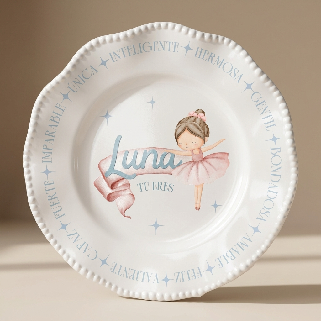 Plato personalizado - Afirmaciones - Mi pequeña bailarina