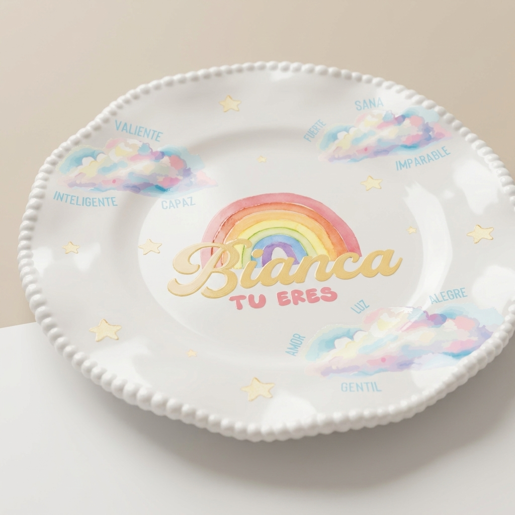 Plato personalizado - Afirmaciones - Mi pequeña luz