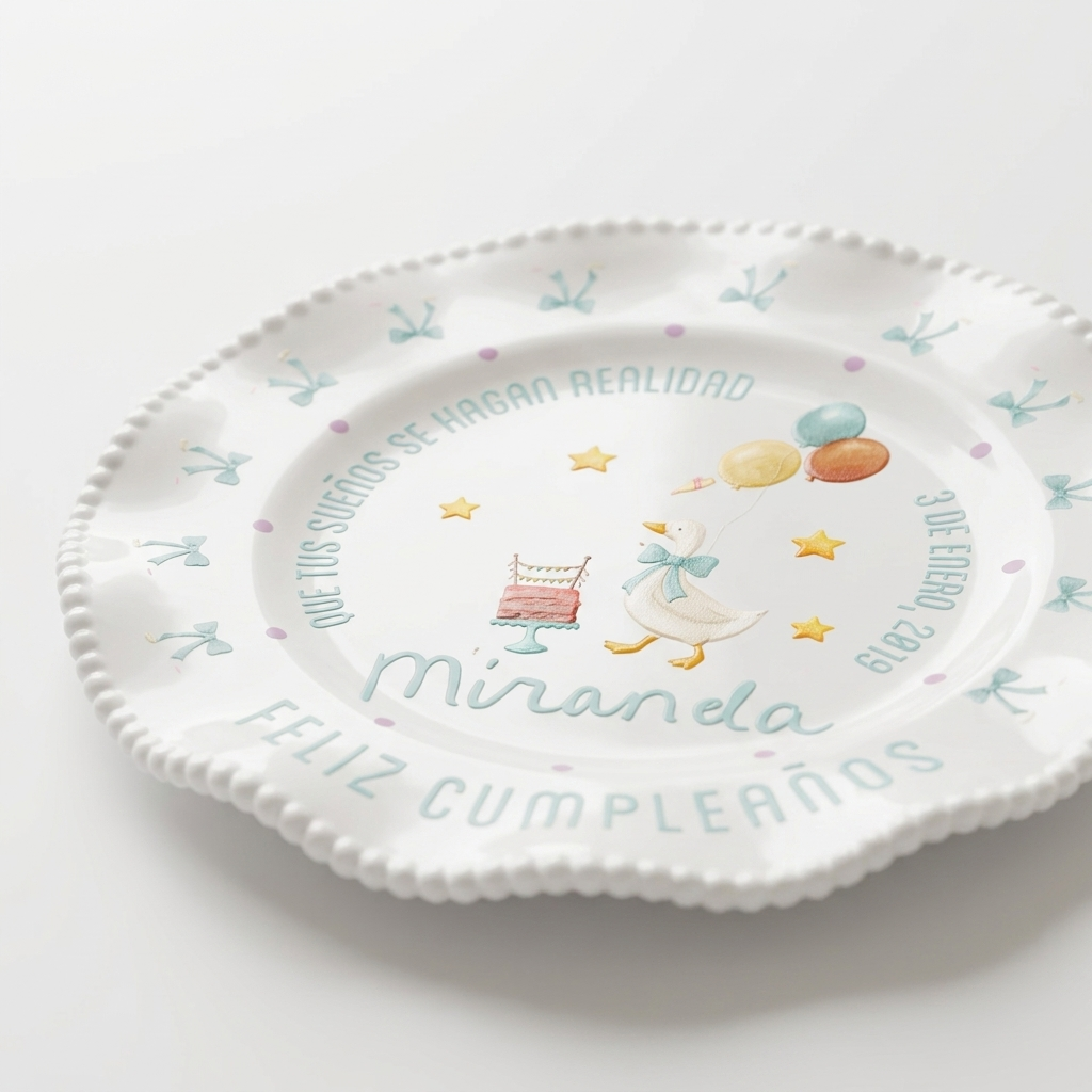 Plato personalizado - Silly Goose Blue cumple años