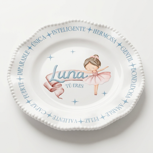Plato personalizado - Afirmaciones - Mi pequeña bailarina