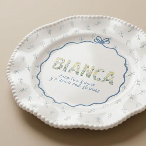 Plato personalizado - Afirmaciones - Flor de mi jardin