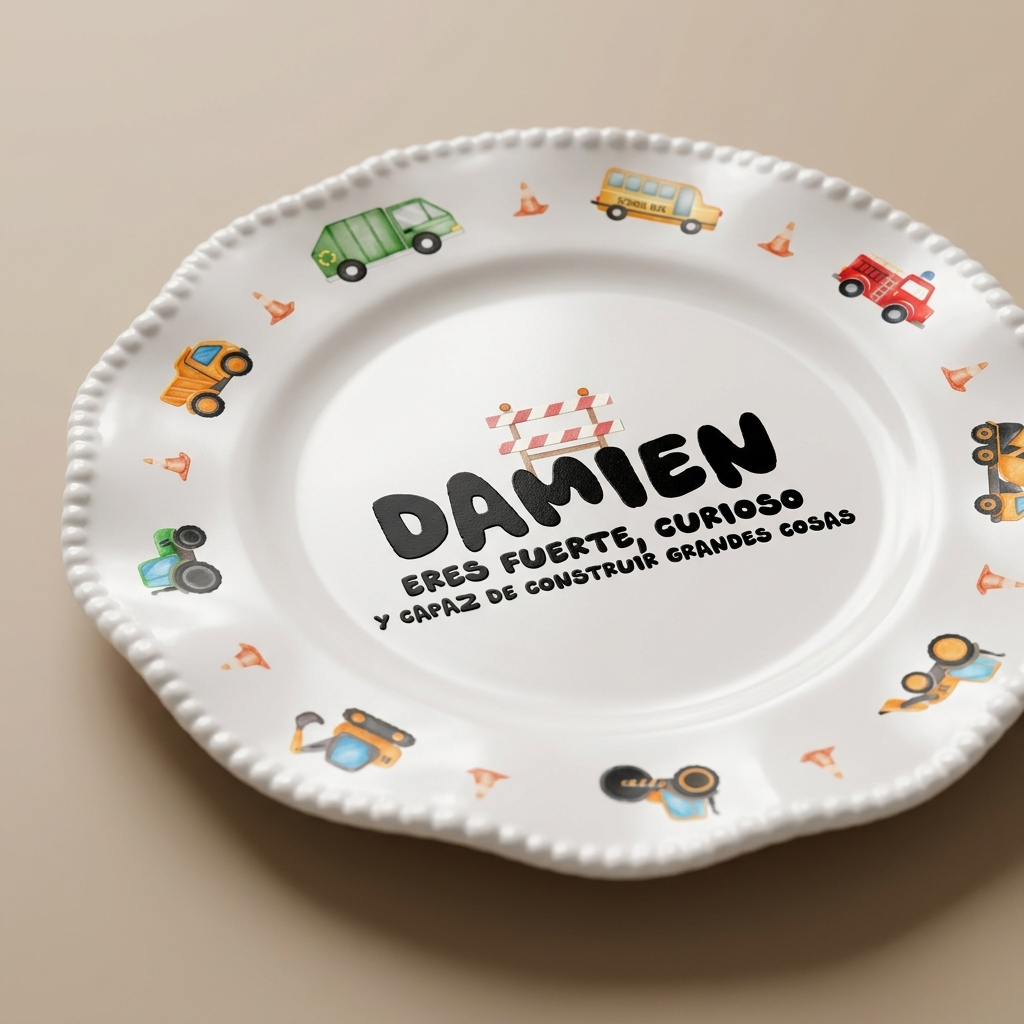 Plato personalizado - Afirmaciones - Camiones favoritos